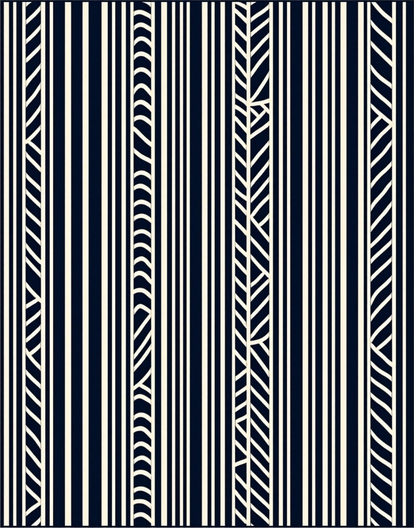 Modern Vertical Stripe Pattern Rug