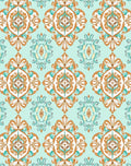 Vintage Ornamental Teal Orange Pattern Rug
