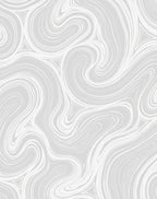 Light Gray Swirling Abstract Marble Lines Rug