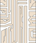Linear geometric maze pattern Rug