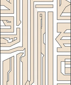 Linear geometric maze pattern Rug