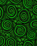 Green Swirl Triangles Abstract Throw Rug