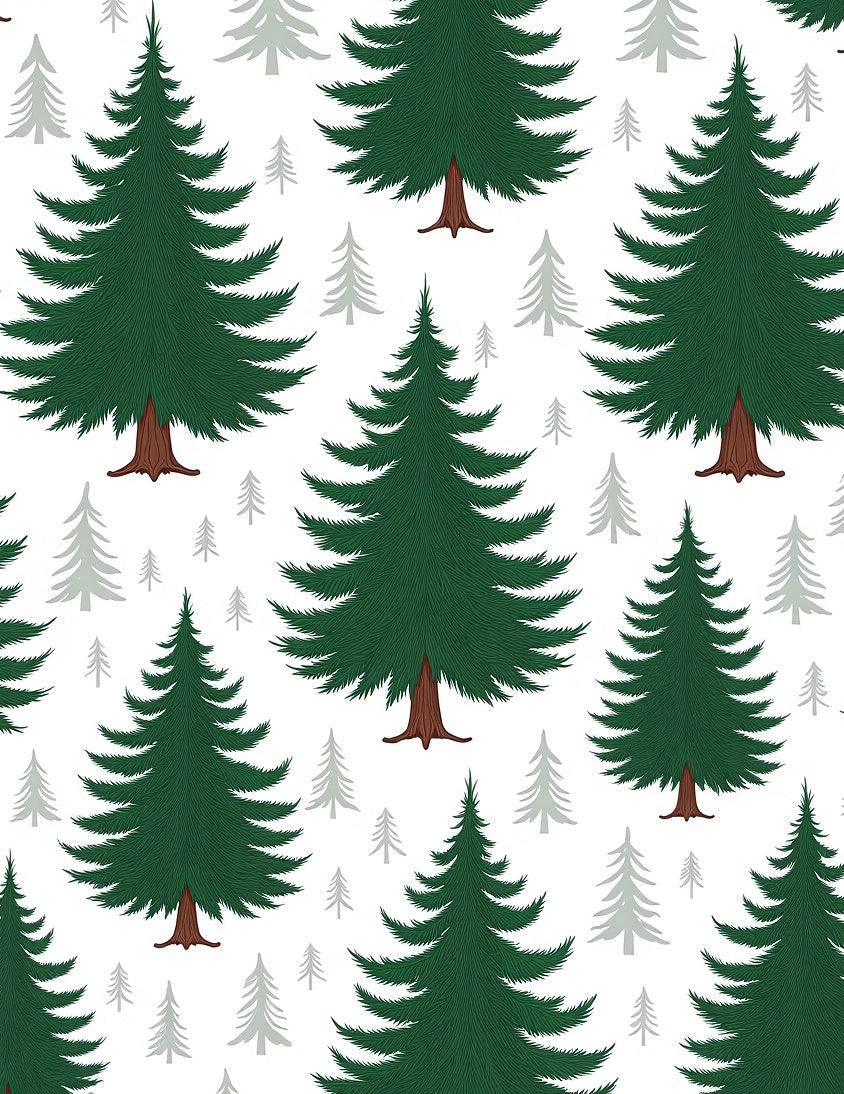 Classic Evergreen Tree Pattern Rug