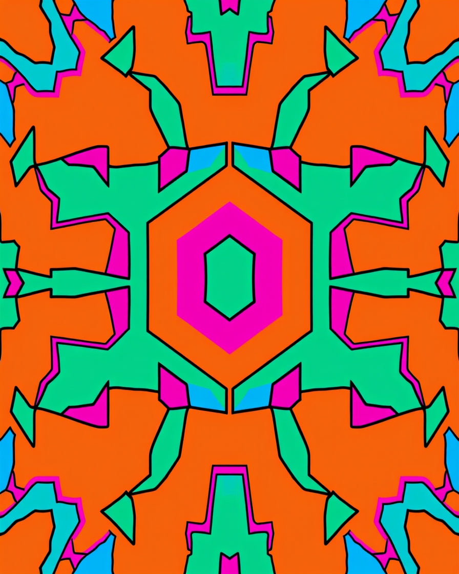 Bold Hexagon Geometric Abstract Design Rug
