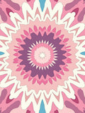 Pink Purple Floral Sunburst Pattern Rug