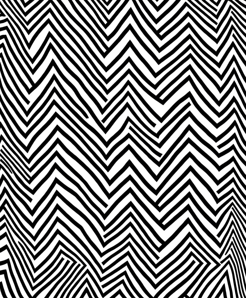 Abstract Black White Zigzag Pattern Rug