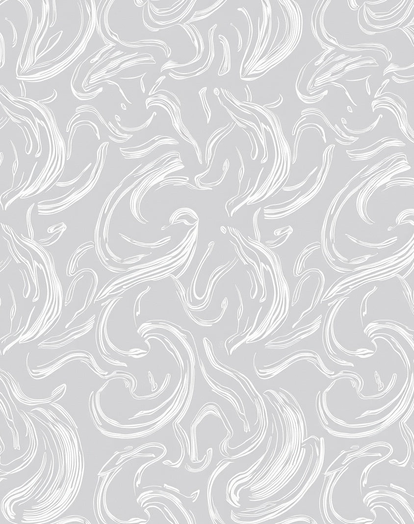 Grey Swirl Abstract Art Rug