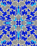 Abstract Blue Gray Floral Pattern Rug