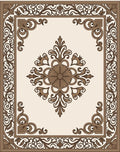 Ornate Floral Scroll Pattern Rug