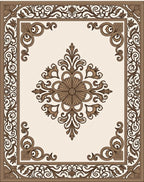 Ornate Floral Scroll Pattern Rug