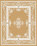 Tan White Grand Frame Floral Rug