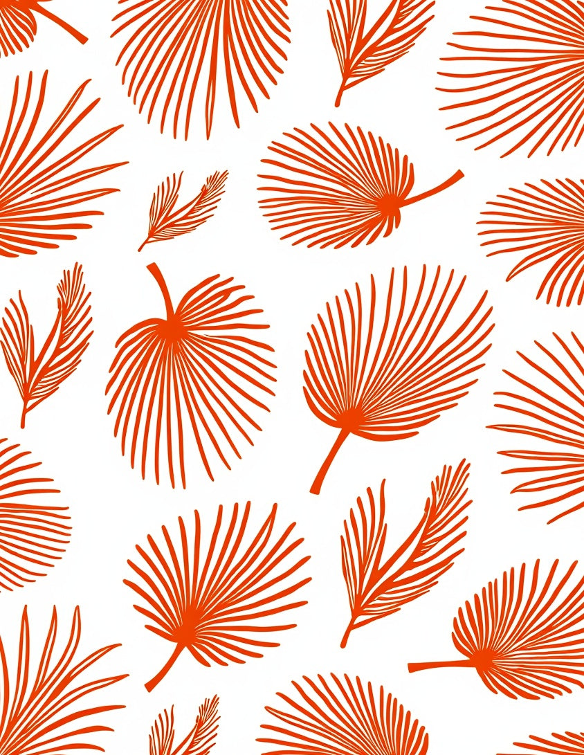 Tropical Palm Leaf Abstract Pattern Rug