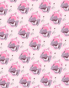 Abstract Floral Pink Grey Pattern Rug