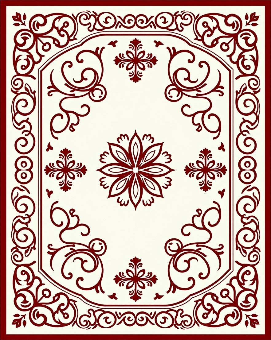 Ornate Floral Swirls Pattern Rug