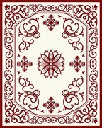 Ornate Floral Swirls Pattern Rug