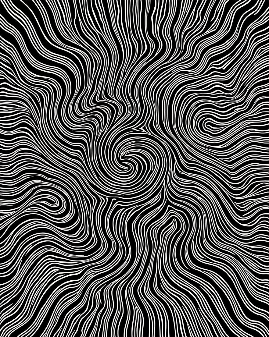 Black White Swirl Flow Design Rug