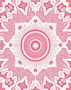 Pink Mandala Patterned Abstract Rug