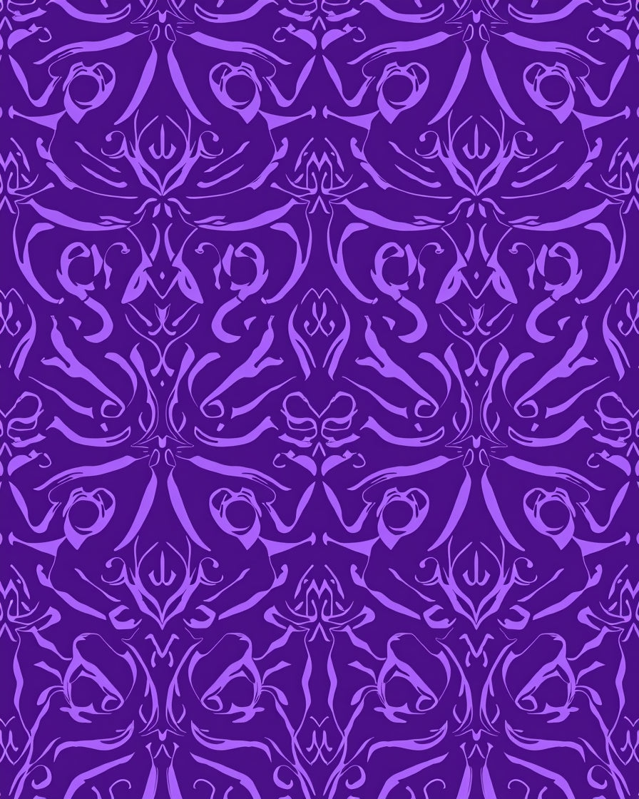 Damask Purple Lilac Abstract Pattern Rug