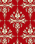 Classic Red Cream Floral Damask Rug