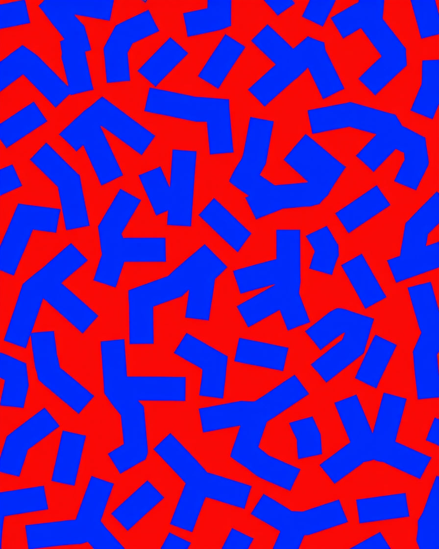 Bold Blue Abstract Shapes Rug