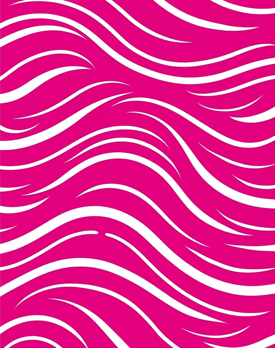 Bold Pink White Wave Pattern Rug