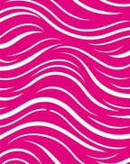 Bold Pink White Wave Pattern Rug