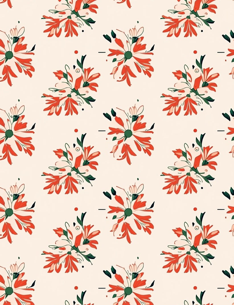 Whimsical Floral Pattern Rug