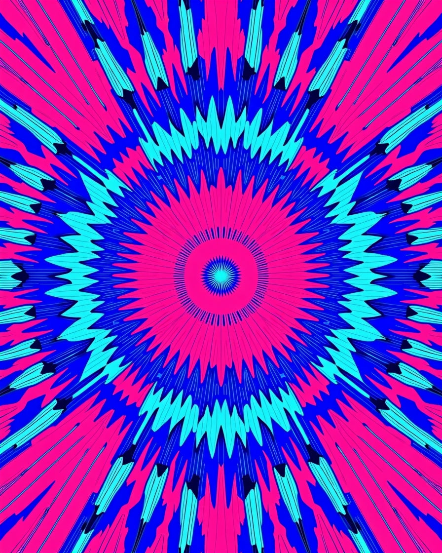 Vibrant Starburst Geometric Pattern Rug