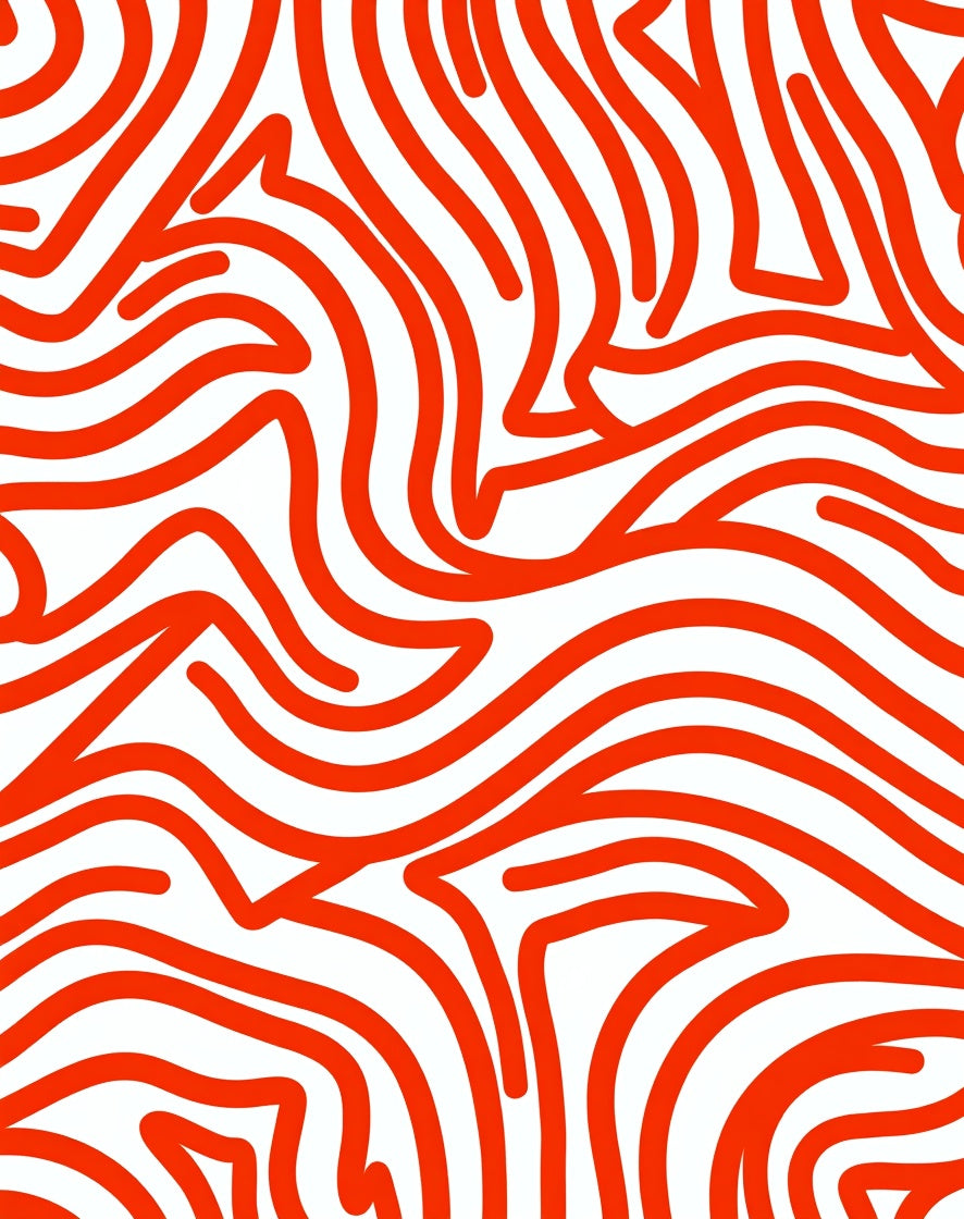 Bold Orange Abstract Lines Rug