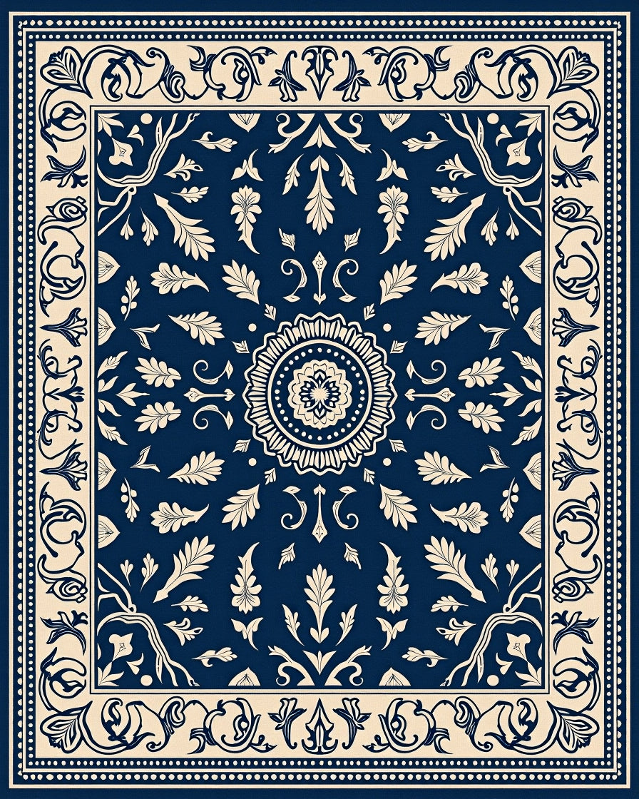 Navajo Inspired Floral Mandala Rug