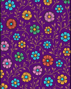 Vibrant Floral Vine Pattern Design Rug