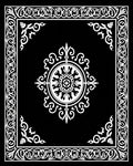 Elegant Black White Ornament Pattern Rug