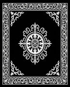 Elegant Black White Ornament Pattern Rug
