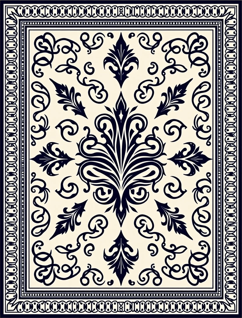 Classic Floral Scrollwork Paisley Pattern Rug