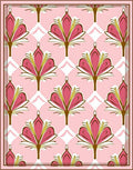 Pink Floral Arch Pattern Rug