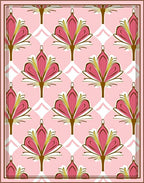 Pink Floral Arch Pattern Rug