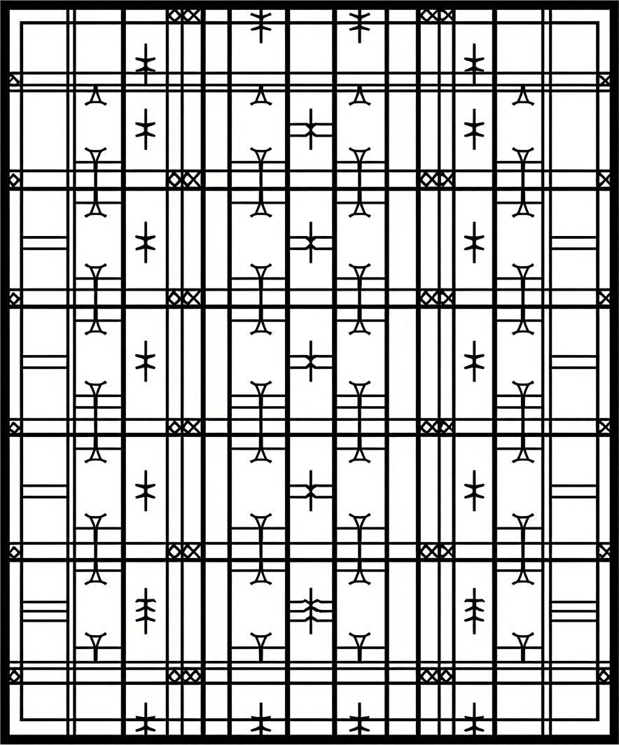 Minimalist Geometric Grid Pattern Rug