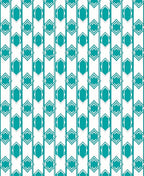 Geometric Teal And White Repeating Pattern Rug