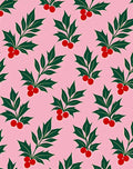 Pink Holly Berry Foliage Rug