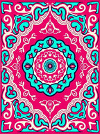 Bold Indian Inspired Floral Design Rug