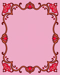 Red Floral Vines Decorative Frame Rug
