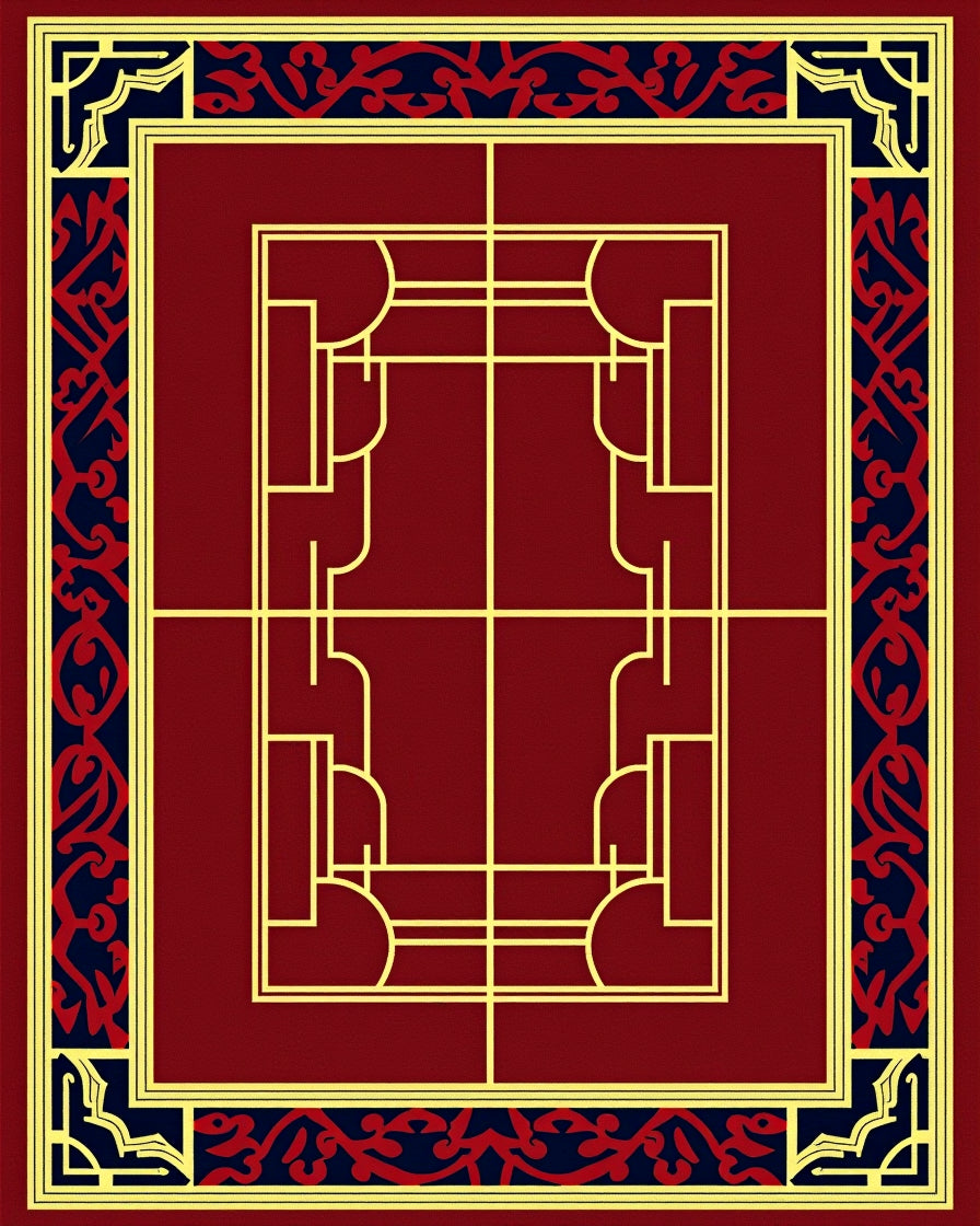 Geometric Medallion Contemporary Design Rug