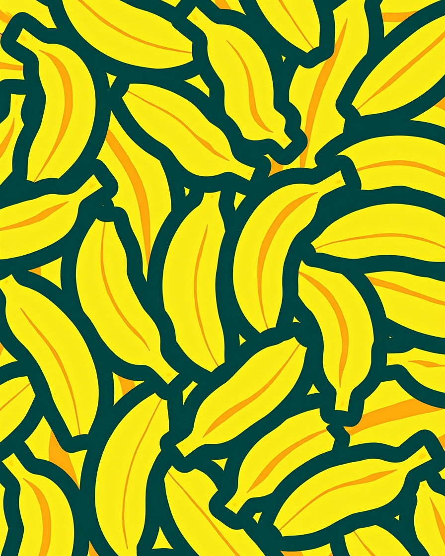 Bright Yellow Banana Pattern Rug