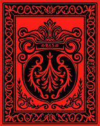Red and Black Flourish Pattern Rug