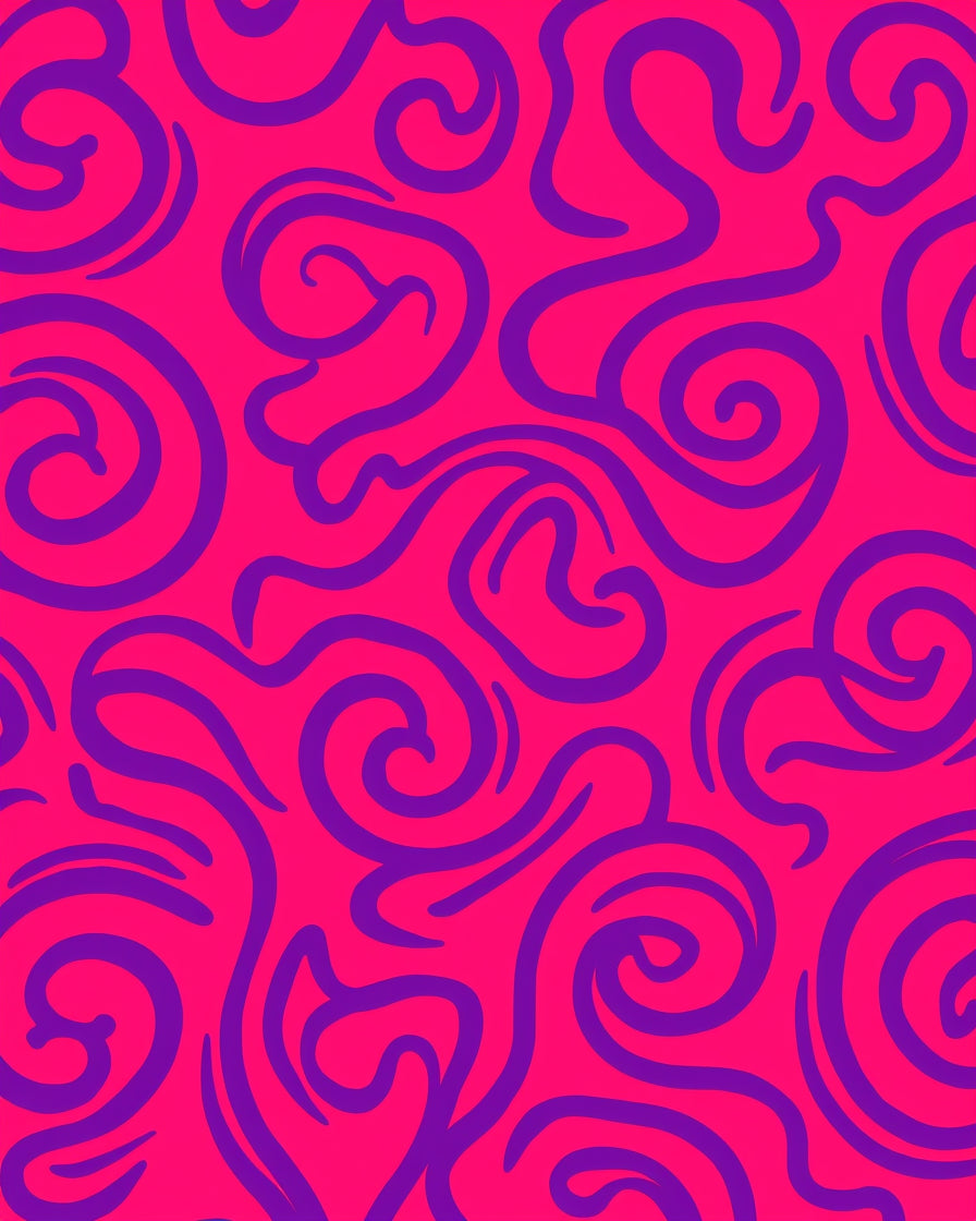 Vibrant Pink Purple Swirl Pattern Rug