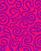 Vibrant Pink Purple Swirl Pattern Rug