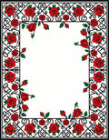 Red Rose Patterned Classic Vine Rug