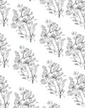 Delicate Floral Sketch Pattern Rug