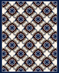 Geometric Lattice Indigo Burgundy Design Rug