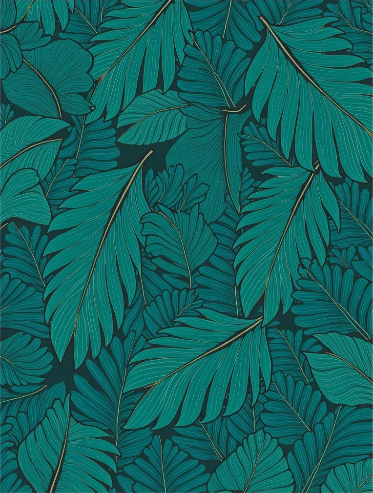 Emerald Leaves Pattern Rug